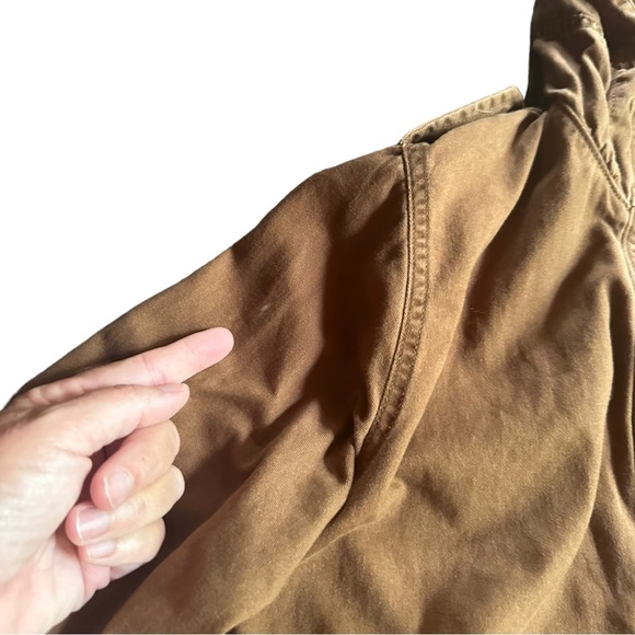 Forever 21 Womens Hooded Utility Jacket Drawstring Cotton Brown Small - Picture 8 of 8